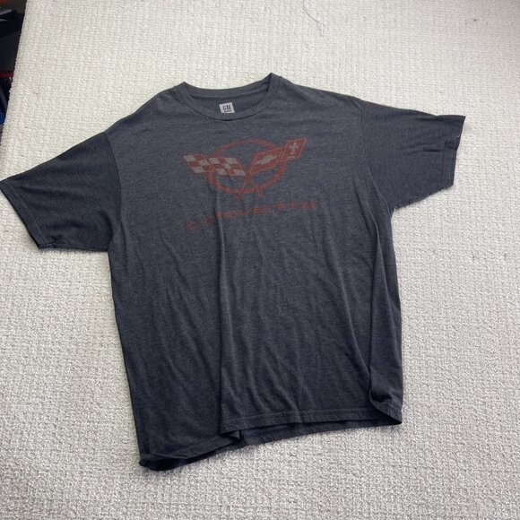Lot x2 Bulk Corvette GM T-shirt Grey / Red Size 2XL Official Licensed Retro Fade - Picture 10 of 11